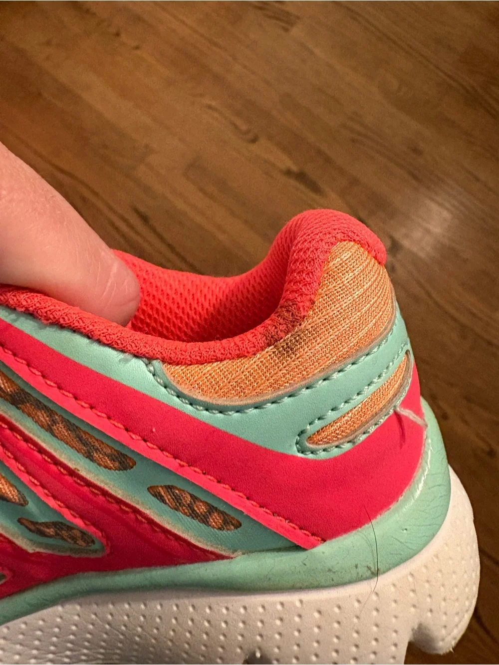 Under Armour Girl’s Coral and Mint Athletic Running Shoes